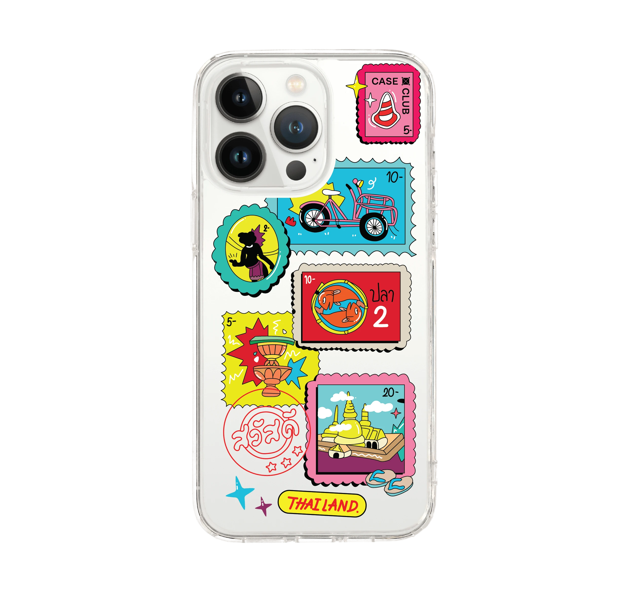 เคสใส iphone 14 pro max แสตมป์ไทยแบบดั้งเดิม